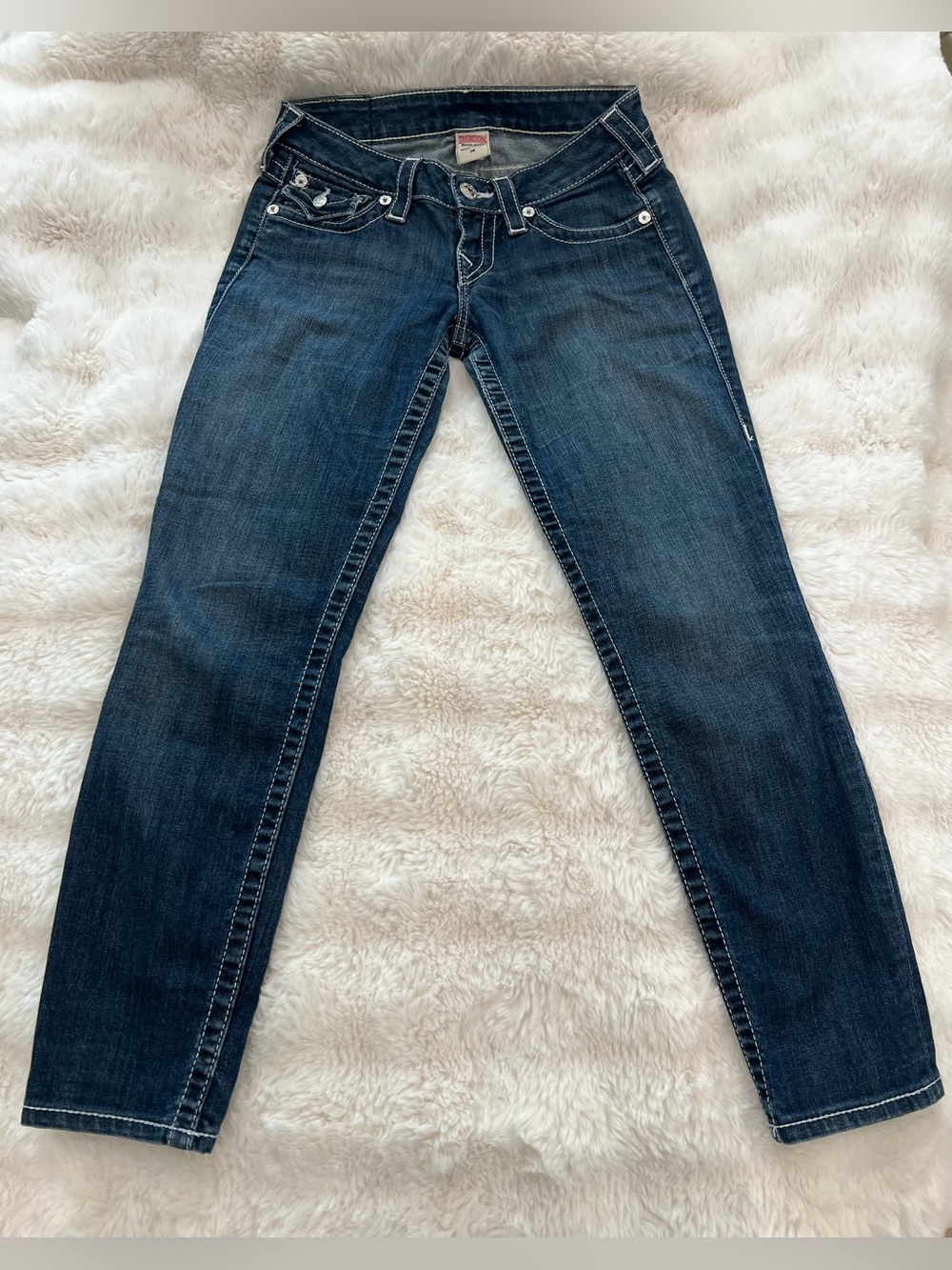 Vintage True Religion Dark Wash Low Rise Skinny Jeans
